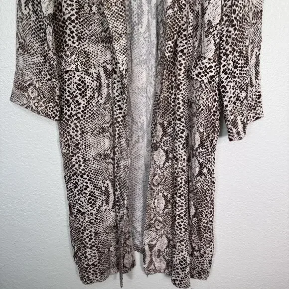 Free People Duster Cardigan Womens Small Wild Nights Snakeskin Snake Print Open - Picture 5 of 12